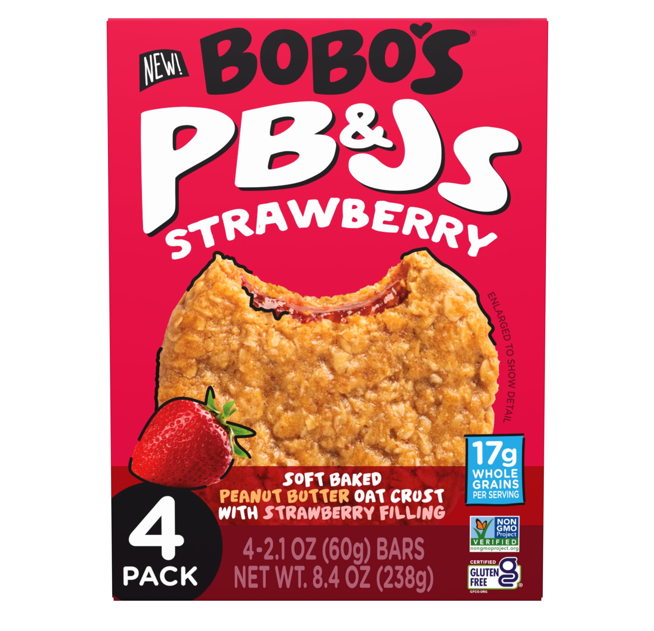 Bobo's PB&Js, Peanut Butter Oat Crust With Grape Filling, 4