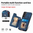 thumbnail image 6 of SaniMore for Samsung Galaxy S21 FE Wallet Case, [RFID Blocking] Elastic Card Slot Vehicle Magnetic PU Leather Ring Holder & Lanyard Stand Money Pocket Cover for Samsung S21 FE 5G, Blue, 6 of 12