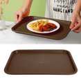 thumbnail image 4 of Suodoka 2pcs Rectangular Plastic Serving Tray Thickened Slip-Resistant Fast Food Tray for Dining Hall & Restaurant, Coffee, 4 of 9