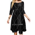 thumbnail image 1 of Rayures Marin avec Ancre Nœud Cœur Robe Évasée Design Mode Grande Taille Robe Ample Rayure Marin, 1 of 5