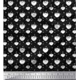 thumbnail image 1 of Soimoi Black Rayon Crepe Fabric Dot & Santa Moustache Christmas Decor Fabric Printed Yard 46 Inch Wide, 1 of 1