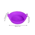 thumbnail image 3 of Pompotops 7.1x5.3x1.6 Inch Air Fryer Silicone Pot Air Fryer Silicone Baking Pan Air Fryer Tray, Food Safe Air fryers Oven Accessories (Purple), 3 of 9