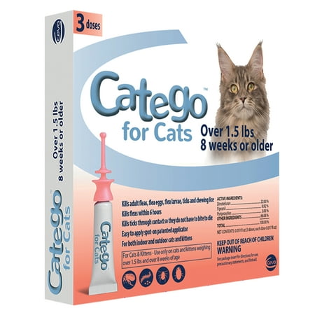 Catego Flea & Tick Control for Cats (3 Doses) (Best Flea And Tick Control For Cats)
