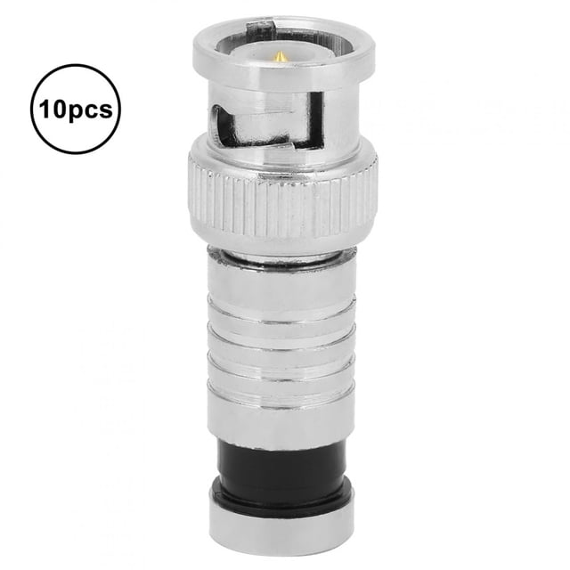 BNCRF Adapter,10pcs BNC Compression Male BNC Adapter BNC Male Connector Exquisite Design