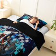 thumbnail image 4 of Castle Fairy Cool Dirt Bike Twin Comforter Sets 3-Piece for Boys, Bold Motocross Graphic Bedding Set for Bedroom, Blue,Black Reversible, 4 of 6