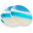 thumbnail image 3 of GZHJMY Summer Island Beach Coasters for Drinks Set of 2, Absorbent Ceramic Drink Coaster with Cork Base for Wooden Coffee Table, Cool Housewarming Gift for Home Decor Cup Coasters, 3 of 6
