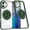 Green, variant on For iPhone 16 Plus Transparent Case (Compatible With MagSafe) With 360° Rotation Invisible Magnetic O-Ring Stand Military-Grade Shockproof Phone Case,Purple,For iPhone 16 Plus
