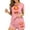 #201Pink, variant on Womens Halloween Basic Pajamas Short Sleeve 2 Piece Print V Neck Womens Pajama Sets Soft Breathable Sleepwear
