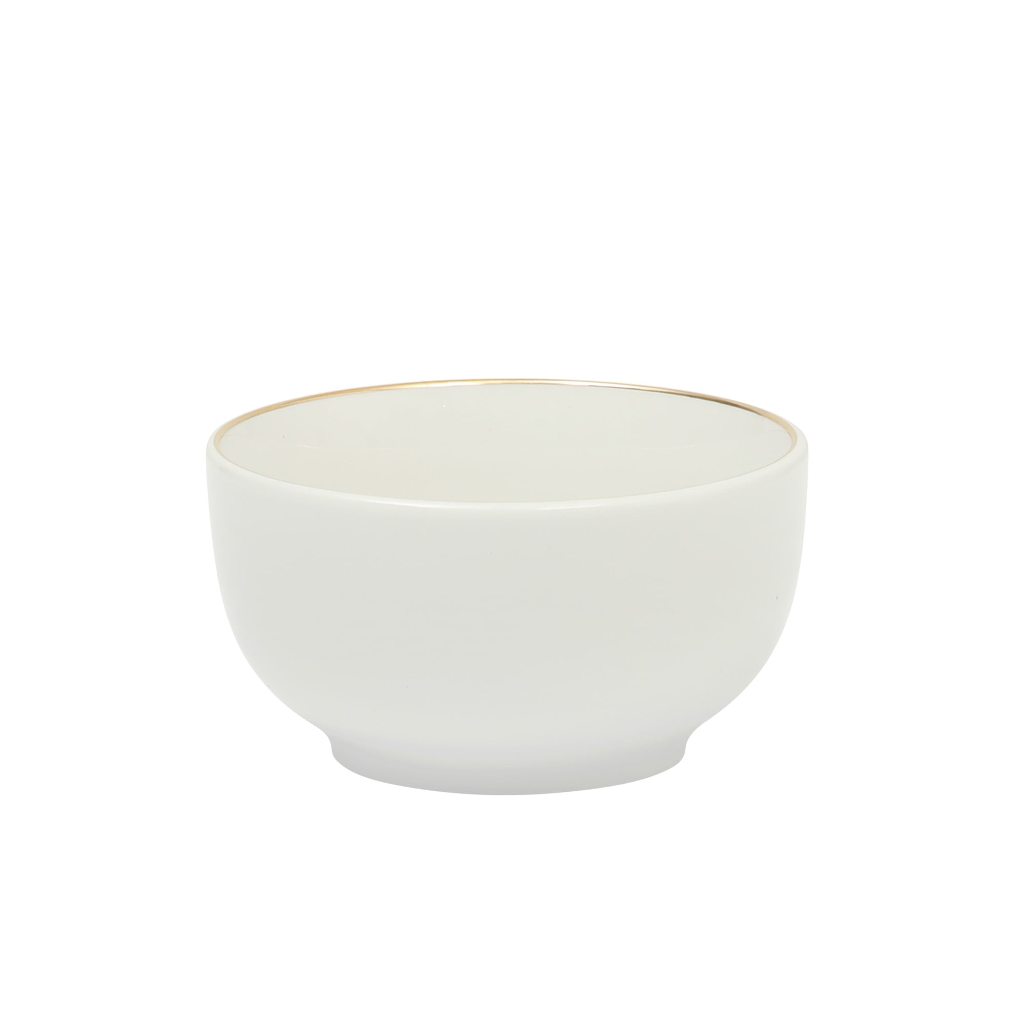 Gibson Home Ogalla 30 Piece Plates, Bowls, & Mugs Dinnerware Set - Service for 6 - White Porcelain W/ Gold Band