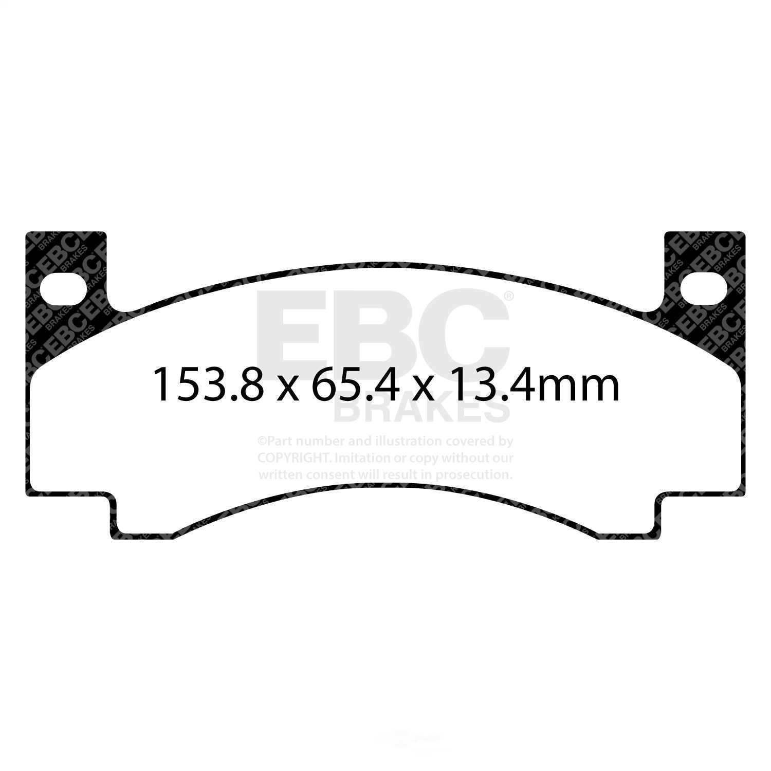 EBC Brakes Yellowstuff 4000 Series Street and Track Brake Pad Set Fits select: 1970-1974 DODGE CHALLENGER, 1970-1974 PLYMOUTH BARRACUDA