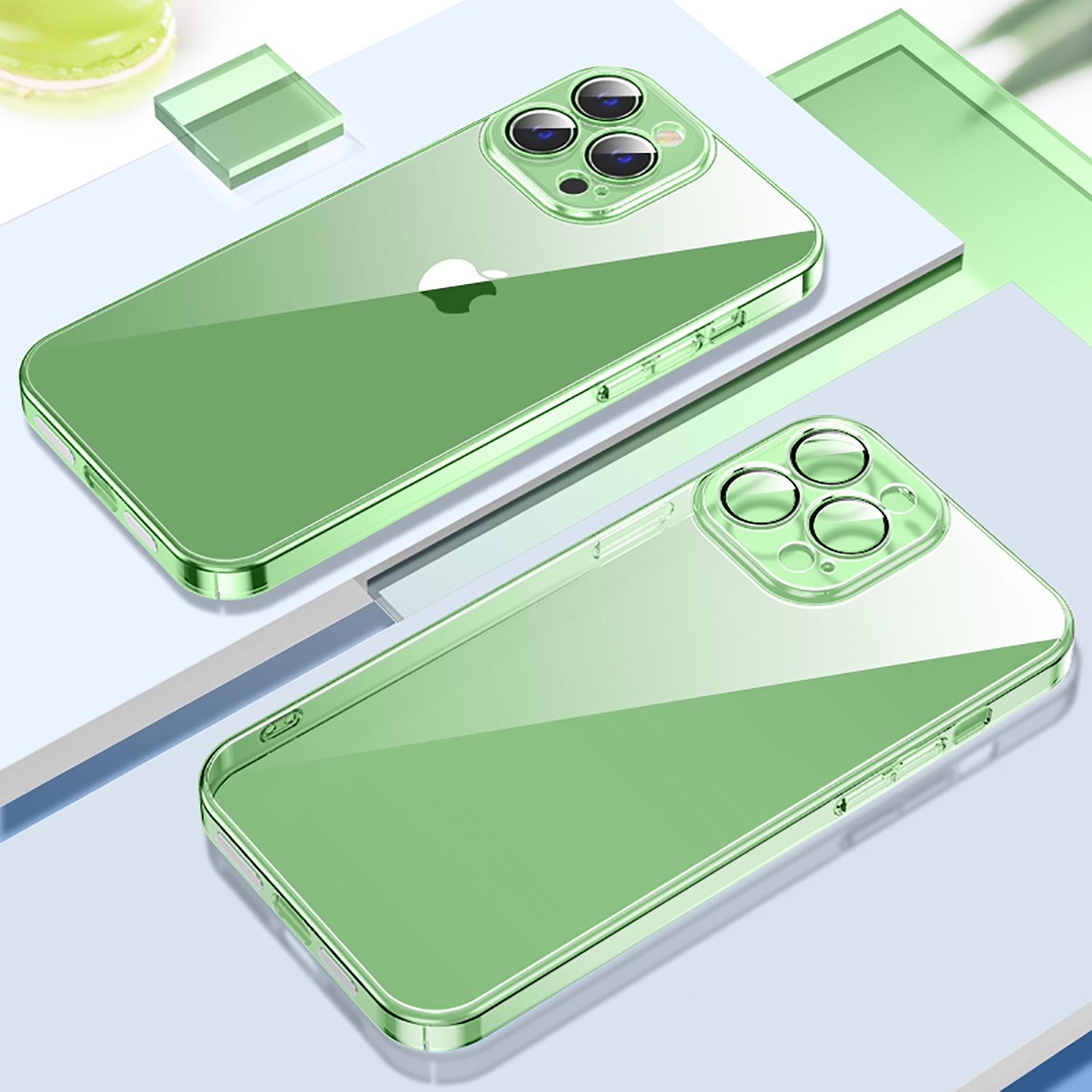 Dteck Compatible Bumper Frame Gradient Case For iPhone 13 Pro Max,PC