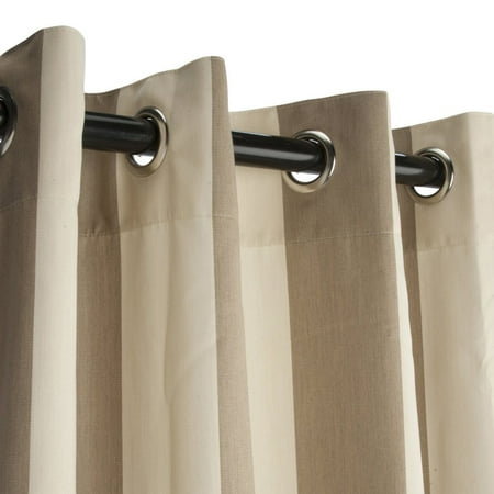 Sand Sunbrella - Sunbrella Regency Sand Outdoor Curtain with Nickel Plated Grommets 50 in. x 108 in.