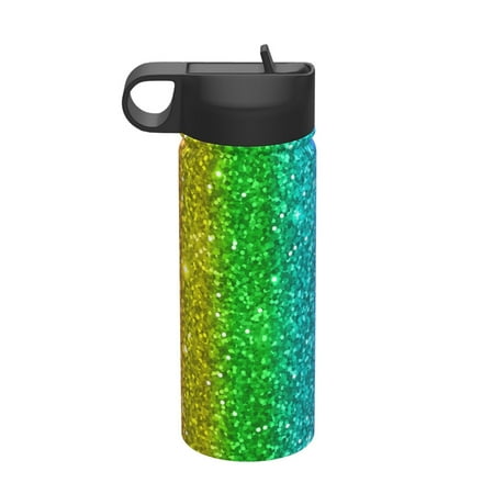 

Goofa Glitter Rainbow for Insulated Kettle 18oz Water Bottle Insulated Tumbler with Handle & Flip Straw - Fits in Cup Holder Leak Resistant Tumbler