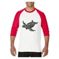 thumbnail image 1 of MmF - Mens Raglan Sleeve Baseball T-Shirts, up to Size 3XL - Sea Turtle Hawaii, 1 of 4
