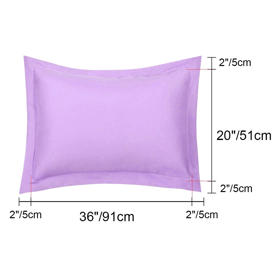 Unique Bargains Pillowcases Soft Microfiber Pillow Shams Set of 2 King Lavender