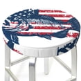 thumbnail image 3 of Daiia bass fish with the USA flag Pattern Stool Covers Round,Round Bar Stool Covers Waterproof Bar Chair Covers Washable Stool Cushion Slipcover for 12-14 Inch Chair-13 inch, 3 of 7