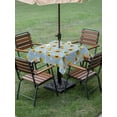 thumbnail image 4 of Outdoor Tablecloth with Umbrella Hole for Patio/Picnic/Party/Camping, Blue Yellow Sunflower Waterproof Table Cloth Square Cover Washable, Summer Botanical Farmhouse Floral (54"x 54"), 4 of 8