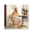 thumbnail image 6 of BLISSFUL STEP Women's Mental Buckle Slip on Block Heels Pumps Yellow (Size 7.5), 6 of 8