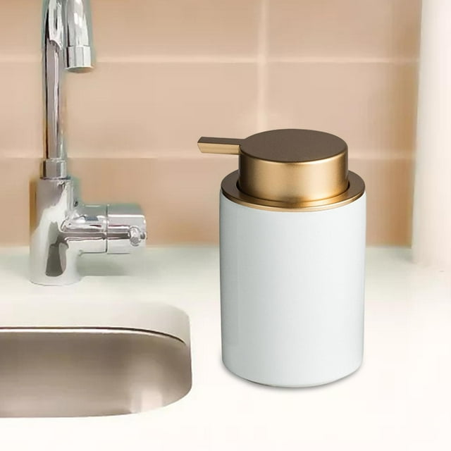 la de bomba de cerámica 350ml de bomba de jabón vacío manual de loción de hotel Líquido Blanco Baoblaze Botella de bomba vacía