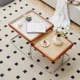 thumbnail image 2 of Juego de mesa de centro de ratán nórdico, combinación de vidrio de madera maciza de acero inoxidable, mesas de madera de estilo Simple moderno, 2 of 4