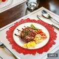 thumbnail image 3 of 24PCS 13inch Plastic Reef Charger Plates Ruffled Rim Dinner Charger Plates for Birthday Wedding Party Rose Gold/Red/Green/Black/White, 3 of 6