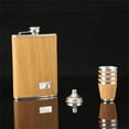 thumbnail image 2 of 9 Oz Wooden Hip Flask Set with 1 Funnel and 4 Cups Whiskey Wine Stainless Steel Flagon Bottle Travel for Gifts, 2 of 6