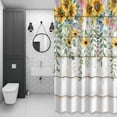 thumbnail image 4 of Spring Flower Shower Curtain for Bathroom Decor, Watercolor Country Yellow Pink Sunflower Floral Leaf Wood Grain Waterproof Fabric Shower Curtain, 54"x78" Set with 12 Hooks, 4 of 9