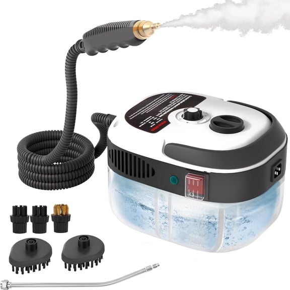 Handheld Pressurized Steam Cleaner,2500W Handheld High Temp Portable Cleaning Machine, Cleaning for Couch, Auto, Floor and More (White)