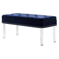 thumbnail image 1 of ORE International 18" Tall Polyurethane Storage Bench in Navy Blue/Silver, 1 of 6