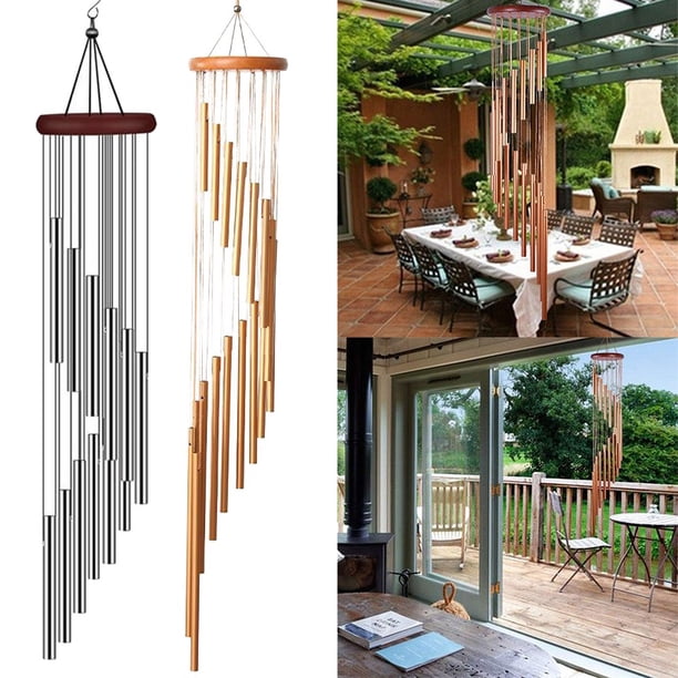 Grande Cloche à Vent 61 Cm – Carillon Éolien Musical En Métal, Profond Et Relaxant, Pour Jardin, Terrasse, Décoration Extérieure & Commémoratif