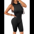 thumbnail image 1 of Mono de una Pieza para Mujer, Sin Mangas, para Hacer Ejercicio, con Control de Abdomen y Pantalones Cortos. Negro M, 1 of 9