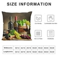 thumbnail image 5 of Orinice Wine Bottles Grapes Wine Glass Graphic Decorative Throw Pillow Cover for Home Couch Living Room Bed Sofa - Pillow Covers Year-Round Suitable Zipper Closure 1PC 18x18in, 5 of 5
