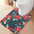 thumbnail image 2 of Yayeee Bath Rug for Bathroom Floor Non Slip Rectangle Fluffy Soft Absorbent Mat, 16"x24", Christmas Themed Leaves, 2 of 7