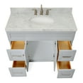 thumbnail image 6 of Ariel Hamlet 43 In. Oval Sink Vanity With Carrara White Countertop In Grey, 6 of 10