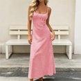 thumbnail image 5 of Womens Summer Dresses Striped Sleeveless Square Neck A Line Dress Soft Casual Lounge Maxi Dress Pink S, 5 of 5