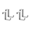 thumbnail image 2 of Injueey 2pcs Over Door Hooks Multifunctional Cabinet Kitchen Office Nail-Free Towel Clasp Rack Hangers Z-shaped Hanger Sturdy Metal plata 2piezas Injueey CBP093931, 2 of 6