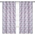 thumbnail image 2 of Flowers in Grey Blackout Curtain Grommet 84in 2panel, 2 of 5