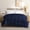 Navy - Blue, variant on 100% Cotton All-Season Comforter - Box Stitched Comforter - Bedding with Corner Tabs Machine Washable Lightweight Color Navy Blue Solid Pattern Size Full (79"x90")