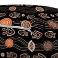 thumbnail image 2 of Tribal Pouf Cover with Zipper, Aboriginal Art in Funky Ethnic Tones Dotted Circle Round Boomerangs, Soft Decorative Fabric Unstuffed Case, 30" W X 17.3" L, Orange and Charcoal Grey, by Ambesonne, 2 of 3