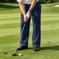 thumbnail image 6 of Sorvello Men's Business Casual Dress Pants Stretch Wrinkle Resistant Cotton Linen Golf Trousers Work Office Travel Loose Fit Comfortable Dark Blue XXL, 6 of 9