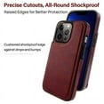 thumbnail image 5 of Apply to Business Wallet Case For iPhone 14 13 12 11 Pro Max 7 8 Plus Mini SE XR XS Max X Retro Flip Leather Card Holder Phone Cover mobile phone case For iPhone 12 Mini Rose Red, 5 of 5