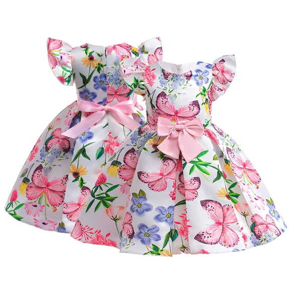 KYAIGUO Girls Princess Dress for Kids Toddler Baby Summer Flower Dress Party Dresses Performance Mesh Tulle A-Line Dress Floral Formal Dress Summer for 3-12Y