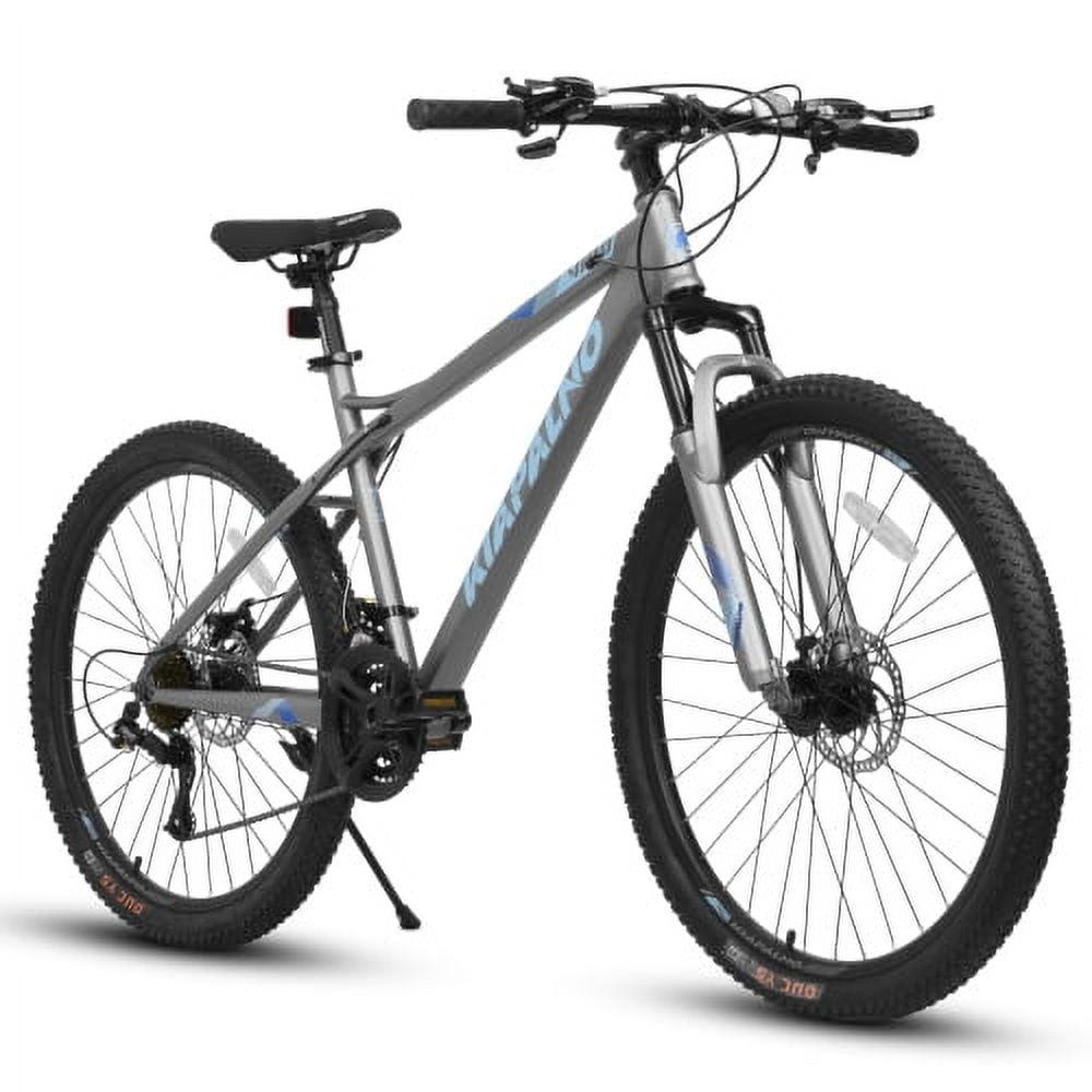Blue High Carbon Steel Frame 26-Inch Mountain Bike  Dual Disc Brakes 26x2.125 Tires Bike