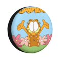 thumbnail image 1 of Cute Cartoon Garfield Spare Tire Cover Wheel Protectors For Trailer Rv Suv Truck Camper Travel Fits For Tire Diameter 14 Inch, 1 of 6