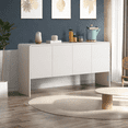 thumbnail image 3 of Modern Sideboard Storage Cabinet 60-Inch Long Wooden Credenza Console Table Accent Cabinet with 4 Doors for Living Room Entryway, 3 of 8