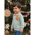 thumbnail image 6 of RUINIXCW Toddler Boy Girl Halloween Outfit Infant Baby Girl Boy Fall Winter Sweatshirt Clothes Pumpkin Embroidery Lapel Neck Half Zipper Long Sleeve Pullover Tops, 6 of 9