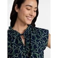 thumbnail image 5 of Time and Tru Women's and Women's Plus Tiered Cotton Mini Dress with Flutter Sleeves, Sizes XS-4X, 5 of 6