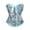 yue866-Sky Blue, variant on Women's Lace up Corset Top Retro Floral Printed Overbust Body Shaper Bustier Corsets Pink S