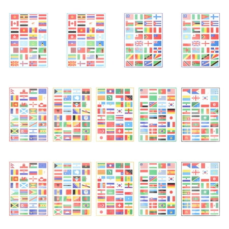 

NUOLUX 2 Sets of World Flag Stickers Football Match Flag Stickers Face Stickers Decorative World Match Stickers