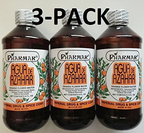 Agua De Azahar 8 Oz. Orange Flower-Blossom Water 3-PACK By Pharmark